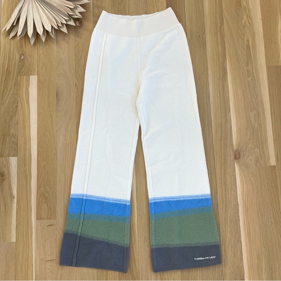 Nike Pants - Nike Yoga Therma-Fit ADV Wool Cream Blue Green Grey Flare Pants Size Small